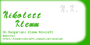 nikolett klemm business card